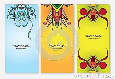 three banner designs flyers Cartoon Illustration