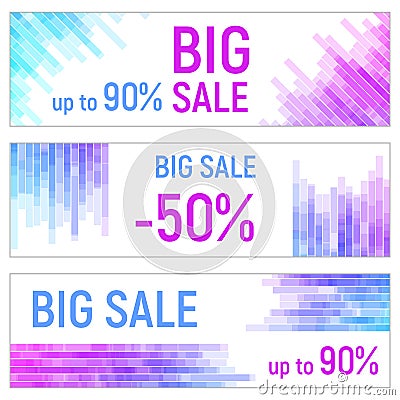 Three banners, Colorful abstract geometric business background Vector Illustration