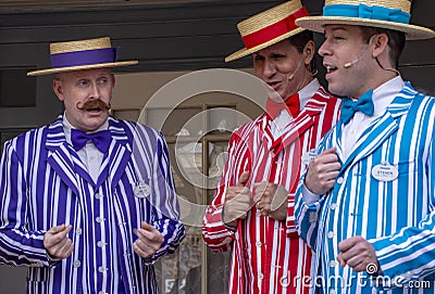 Three Barbershop Singers at Disneyland Editorial Stock Photo