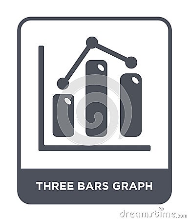 three bars graph icon in trendy design style. three bars graph icon isolated on white background. three bars graph vector icon Vector Illustration