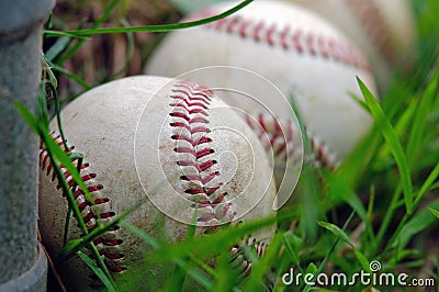 Three Baseballs Stock Photo
