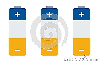 Batteries for electrical appliances vector icon flat isolated Vector Illustration