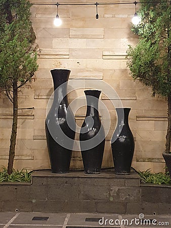 The three black jars Editorial Stock Photo