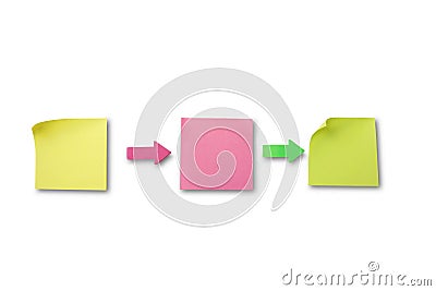 Three blank post it Stock Photo