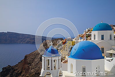 Three blue dome churches in Editorial Stock Photo