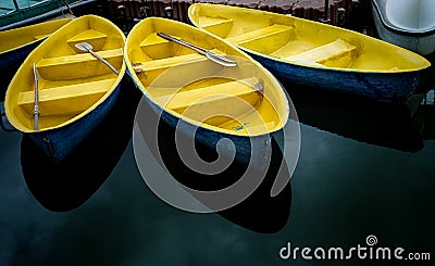 three boat in Suan Luang Rama IX Stock Photo