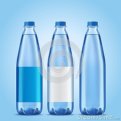 Three bottles mockup Vector Illustration