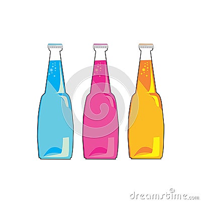 Three bottles vector Vector Illustration