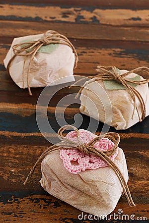 Three Brazilian wedding sweets bem casado Stock Photo