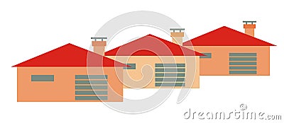 Three bungalows, conceptual vector illustration Vector Illustration