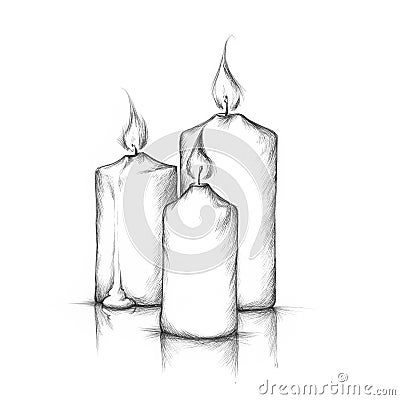 Three burning candles Stock Photo