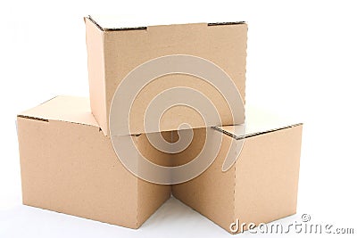 Three cardboard boxes Stock Photo