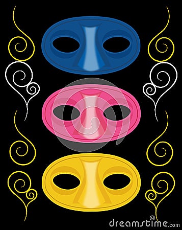 Three carnival masks Stock Photo