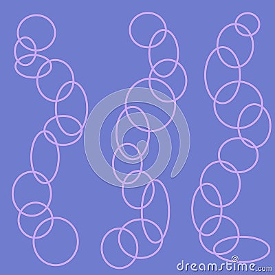 Chains pink ovals and circles on purple background Stock Photo