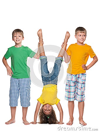 Three cheerful friends Stock Photo