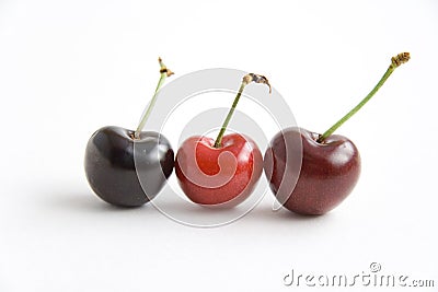 Three cherries Stock Photo