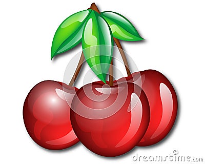 Three Cherries Stock Photo