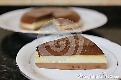 Three chocolates cake typical of home cooking Stock Photo