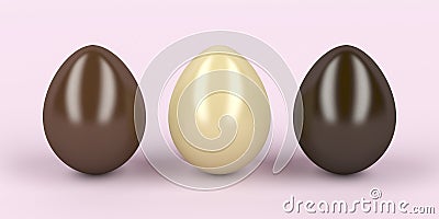 Three chocolates eggs Stock Photo