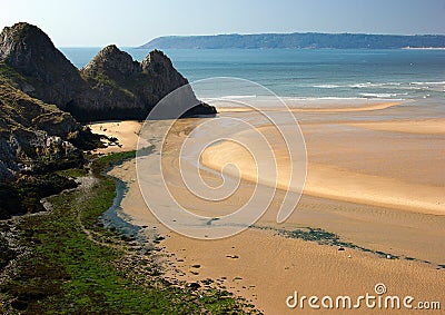 Three Cliffs Bay, Gower Penninsular, South Wales, UK Stock Photo