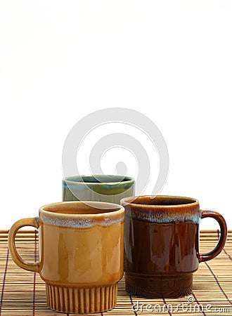 Three coffee cups Stock Photo