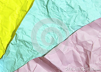 Three color creased paper background texture Stock Photo