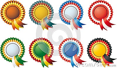 Three-color labels Vector Illustration