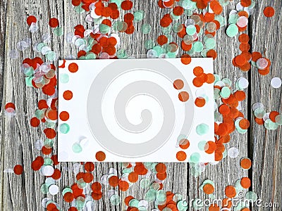 Tricolor paper confetti on a white wooden background. Irish, India and Chinu, independence day concept. patriotism and freedom, Stock Photo