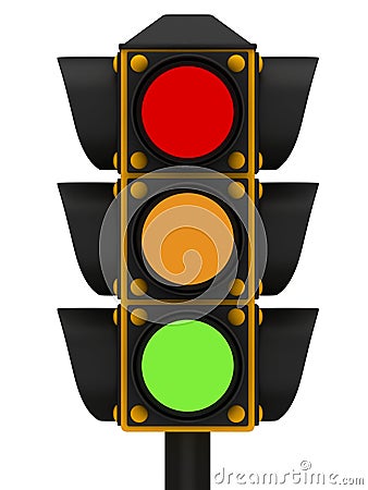 Three-color traffic light Stock Photo