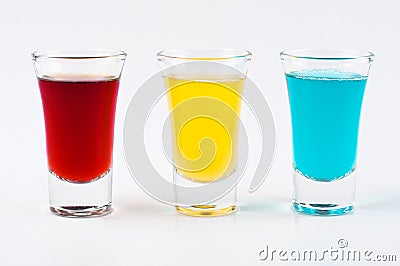 Three colored shots Stock Photo