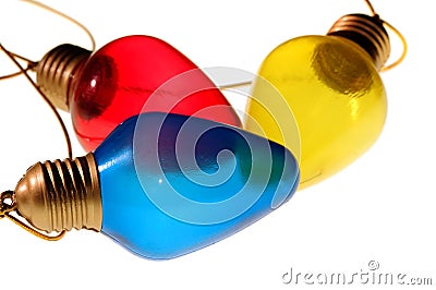 Three Colorful Bulbs Stock Photo