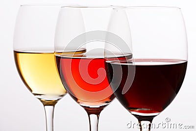 Three Colors of Wine Stock Photo