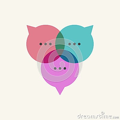 Three comment bubbles, logo message Stock Photo