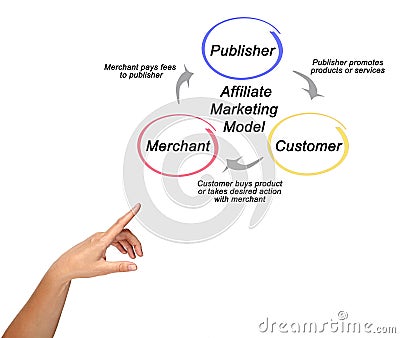 Components of Affiliate Marketing Model Stock Photo