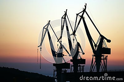 Three crane Stock Photo