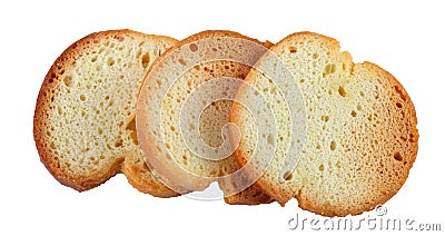 Three crispy crackers isolated on white background Stock Photo