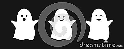 Three cute ghosts Vector Illustration
