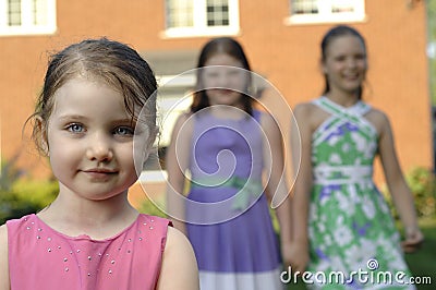 Three cute girls Stock Photo