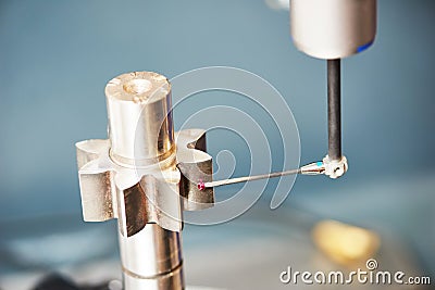 Three D coordinate cogwheel measuring Stock Photo