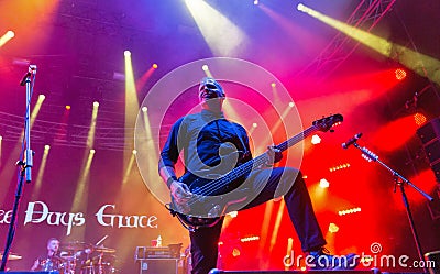 Three Days Grace band performs at Atlas Weekend. Kiev, Ukraine. Editorial Stock Photo