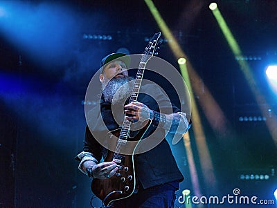 Three Days Grace band performs at Atlas Weekend. Kiev, Ukraine. Editorial Stock Photo