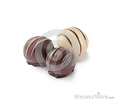 Three delicious chocolate candies Stock Photo