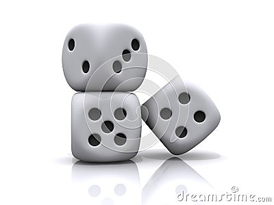 Three dice Cartoon Illustration