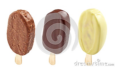 Three different Ice creams Stock Photo