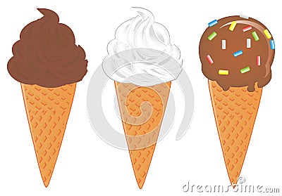 Three different ice creams Stock Photo