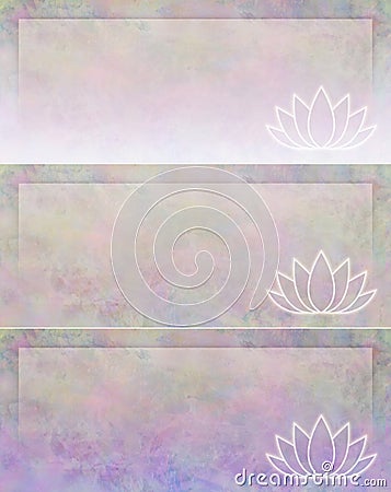 Three different lotus flower symbol voucher templates Stock Photo