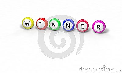 Three-dimensional billiard ball winner Stock Photo