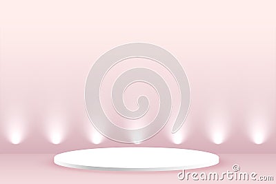 three dimensional blank platform background with light effect Vector Illustration