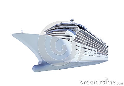 Three Dimensional Cruise Ship Isolated on White Stock Photo