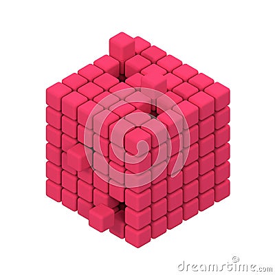 Three Dimensional Cube Render on white background Stock Photo